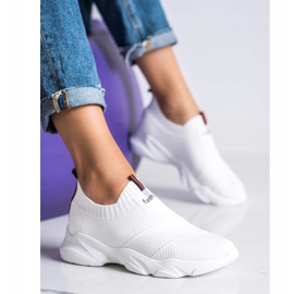SHELOVET Zapatillas sin cordones de moda blancas blanco 3