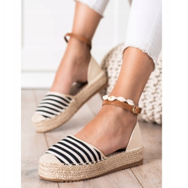 Clowse Alpargatas Rayas Con Hebilla beige marrón negro 3