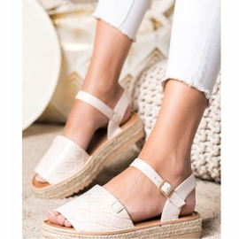 SHELOVET Sandalias Alpargatas Con Piel Ecológica beige 4