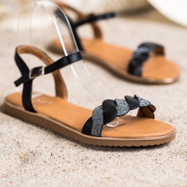 Cm Paris Sandalias negras con purpurina negro 1