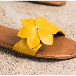 Diamantique Sandalias Amarillas Con Flor amarillo 2
