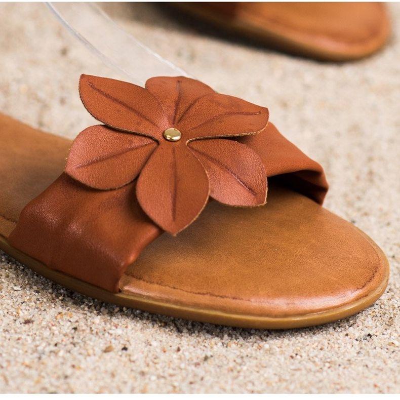 Diamantique Sandalias Marrones Con Flor marrón 2