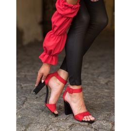 Goodin Sandalias rojas en un poste alto rojo 4