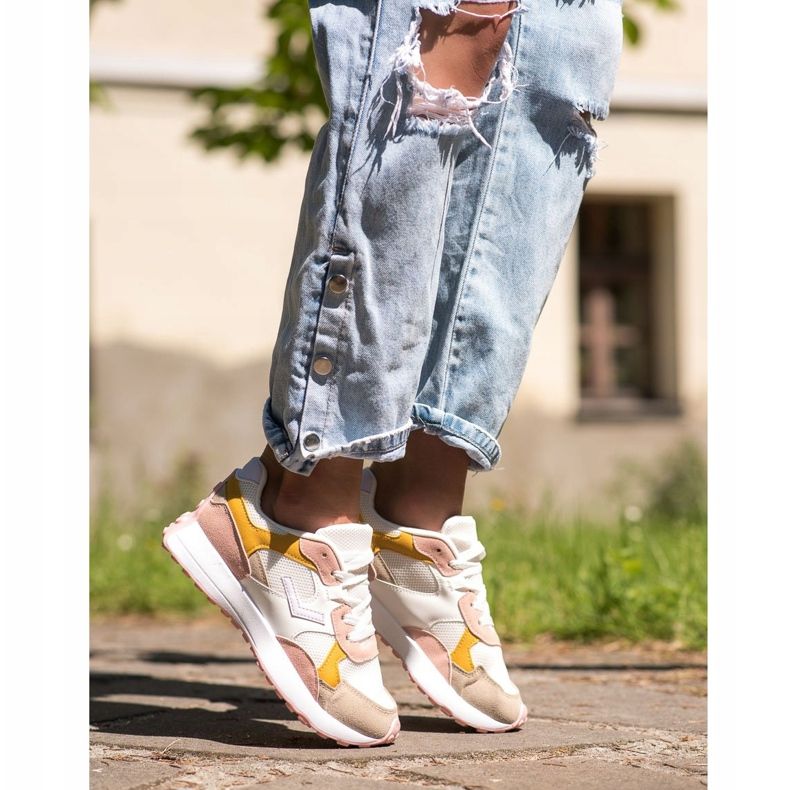 SHELOVET Zapatillas de colores blanco multicolor 1