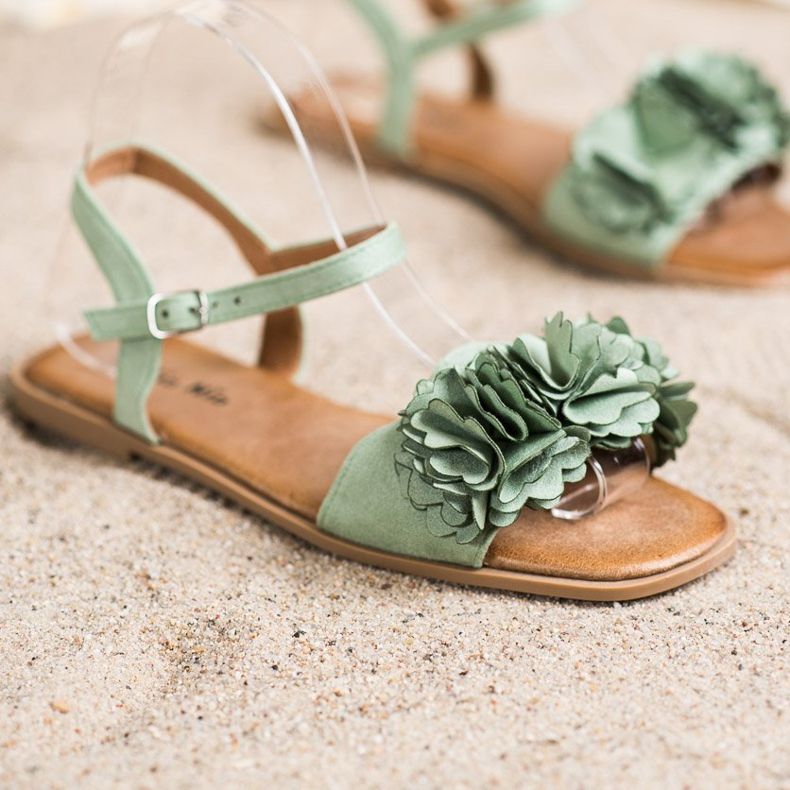SHELOVET Sandalias verdes de moda 1