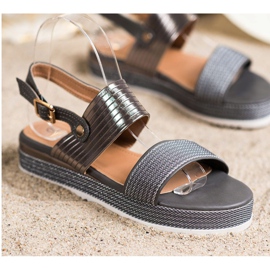 SHELOVET Sandalias en la plataforma gris 1