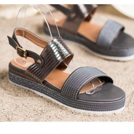 SHELOVET Sandalias en la plataforma gris 2