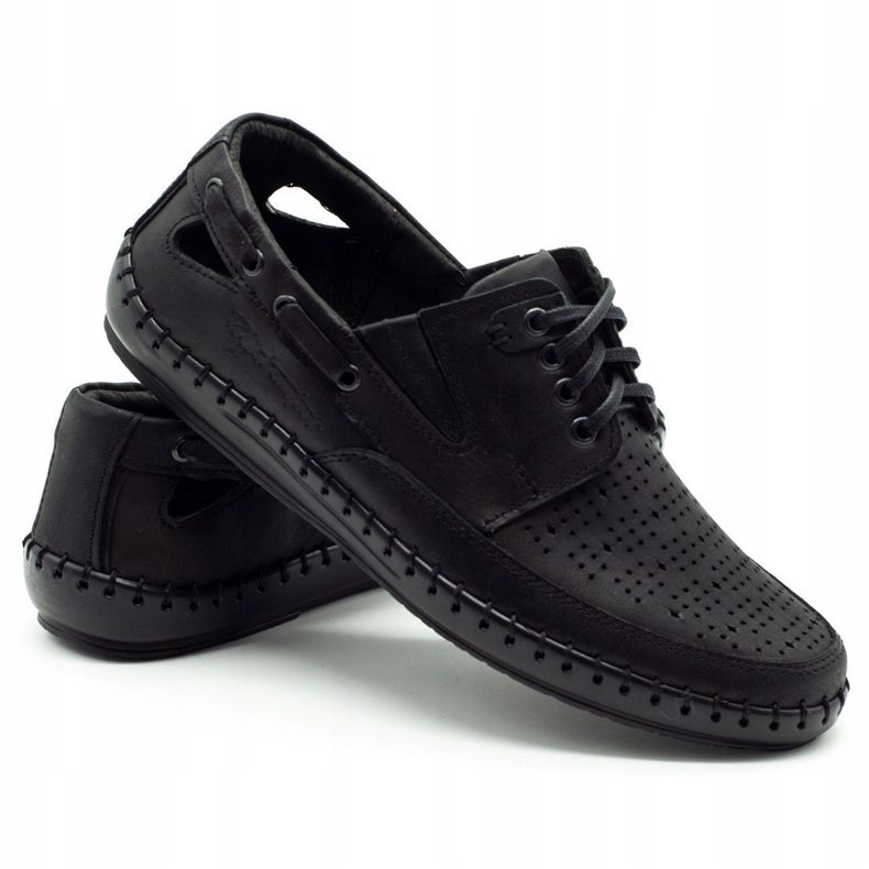 Polbut Mocasín hombre negro calado J69L 1