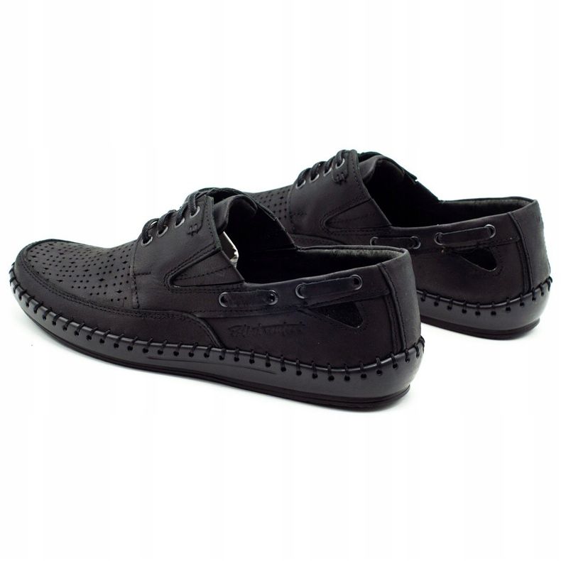 Polbut Mocasín hombre negro calado J69L 4