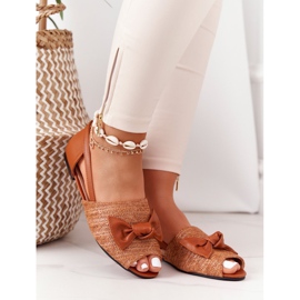 Sandalias Planas Trenzadas Lu Boo Camel marrón 4