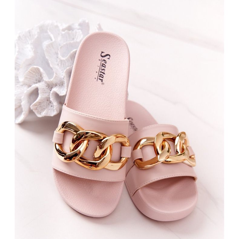 PS1 Pantuflas One Moment de Goma Beige con Cadena 1