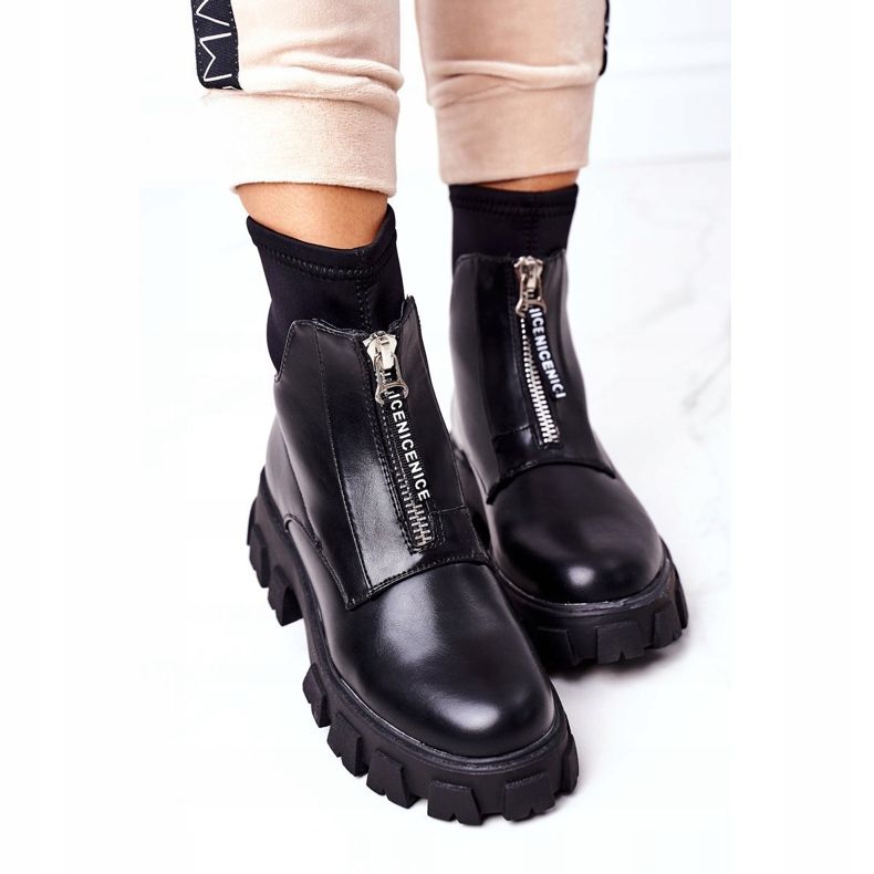 PS1 Botas de mujer Trabajadoras con cremallera Black Cheers negro 1