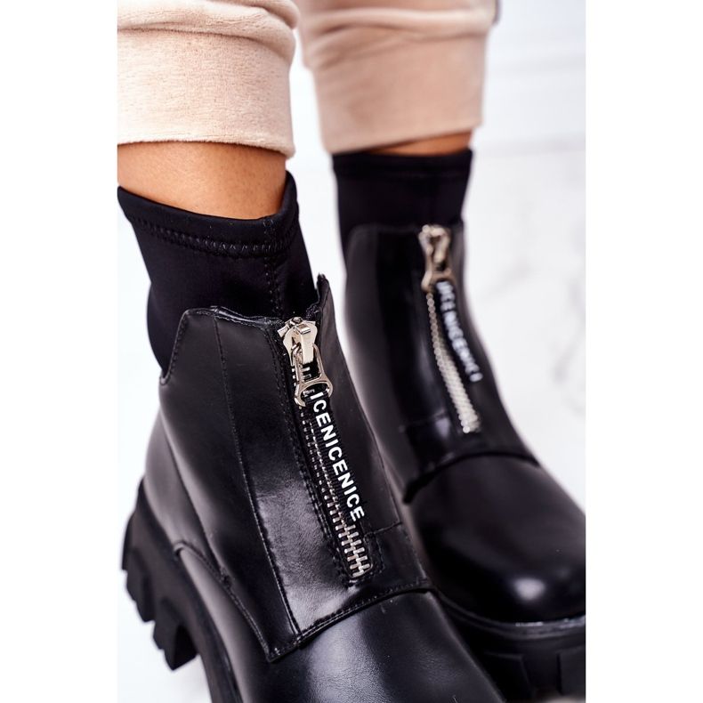 PS1 Botas de mujer Trabajadoras con cremallera Black Cheers negro 2
