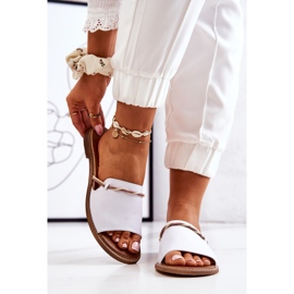 Chanclas de piel de Lewski Shoes, blanco 1
