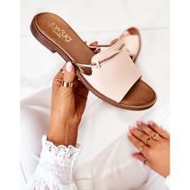 Chanclas de cuero de Lewski Shoes, Beige 4