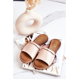 Chanclas de cuero de Lewski Shoes, Beige 5