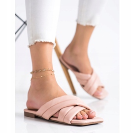 Mannika Zapatillas cómodas de piel ecológica rosado 2