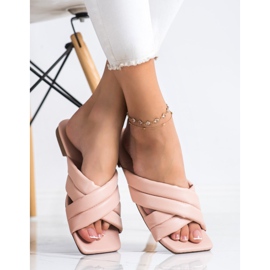 Mannika Zapatillas cómodas de piel ecológica rosado 3