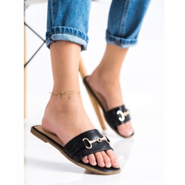 Seastar Zapatillas con adorno dorado negro 2