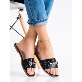 Seastar Zapatillas con adorno dorado negro 3