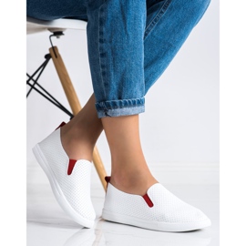Sun Color Slipons con inserto rojo blanco 2
