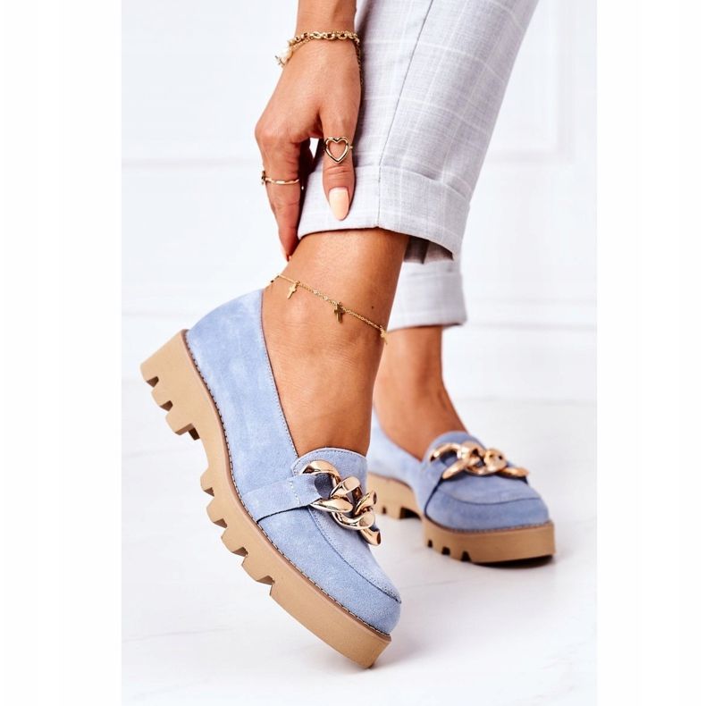 Mocasines de ante Lewski Shoes 3040 Blue azul 2