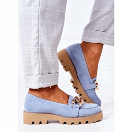 Mocasines de ante Lewski Shoes 3040 Blue azul 4