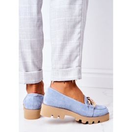 Mocasines de ante Lewski Shoes 3040 Blue azul 5