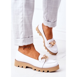 Mocasines de piel Lewski Shoes 3040 White blanco 3