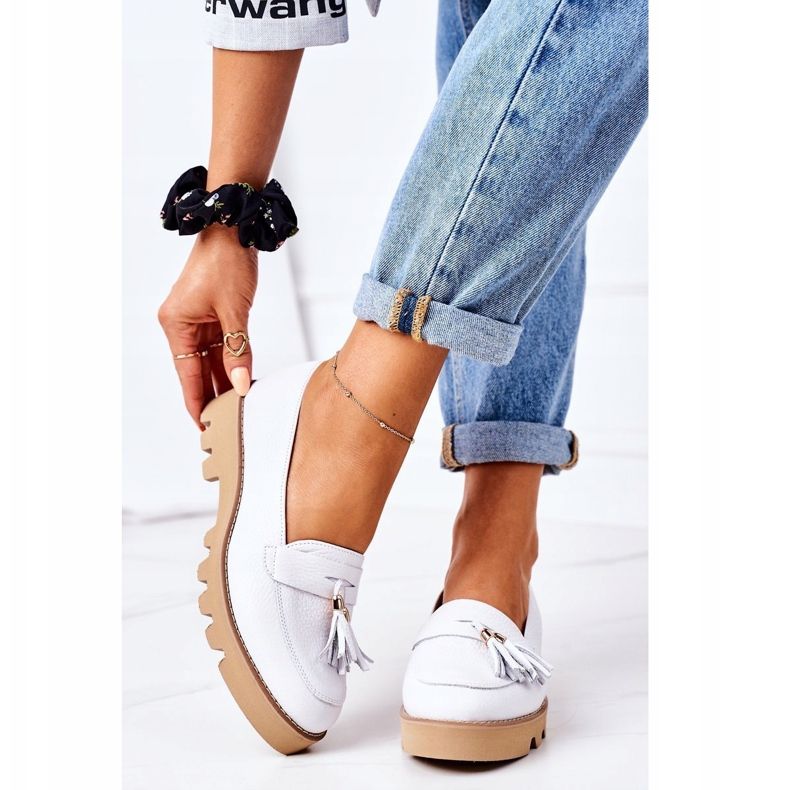 Mocasines de piel Lewski Shoes 3053 White blanco 2