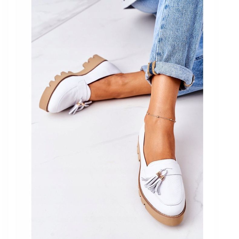 Mocasines de piel Lewski Shoes 3053 White blanco 1