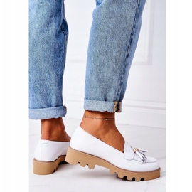 Mocasines de piel Lewski Shoes 3053 White blanco 4