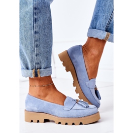 Mocasines de ante Lewski Shoes 3053 Blue azul 3