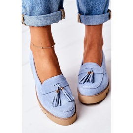 Mocasines de ante Lewski Shoes 3053 Blue azul 2
