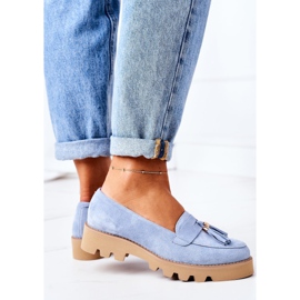 Mocasines de ante Lewski Shoes 3053 Blue azul 4