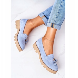 Mocasines de ante Lewski Shoes 3053 Blue azul 5