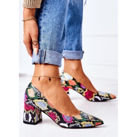 Zapatos de salón de cuero con estampado de piel de serpiente Lewski Shoes 2801 Colorful multicolor 3