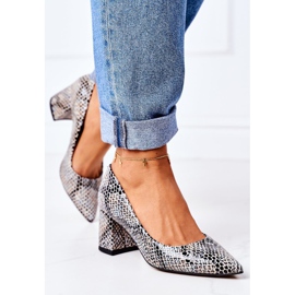 Lewski Shoes Zapatos De Salón De Piel Con Estampado Animal Zapatos Lewski 2801 Negro-Azul 2