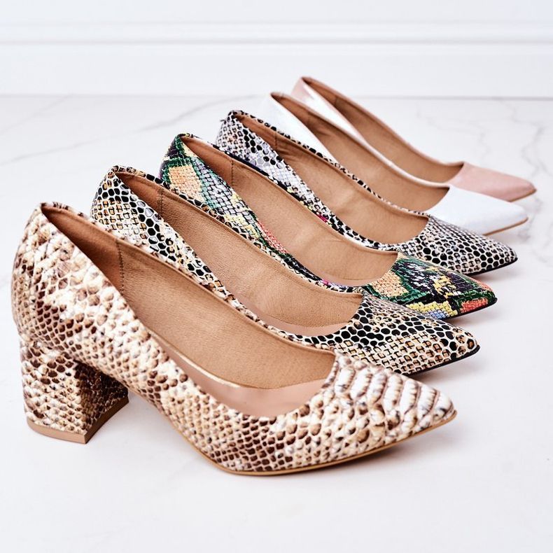 Zapatos De Salón De Satén Con Estampado Animal Lewski Shoes 2801 Rosa rosado 1