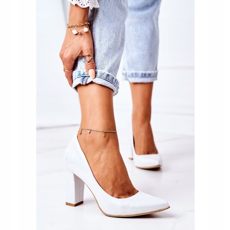 Zapatos De Salón De Satén Con Estampado Animal Lewski Shoes 2453 Silver plata 2