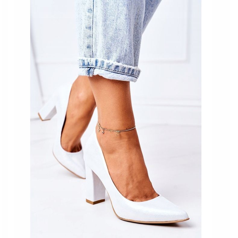 Zapatos De Salón De Satén Con Estampado Animal Lewski Shoes 2453 Silver plata 1