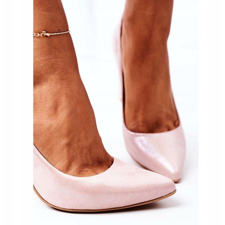 Zapatos De Salón De Satén Con Estampado Animal Lewski Shoes 2453 Rosa 1