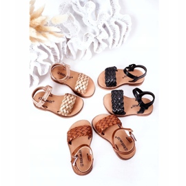 FR1 Sandalias Infantiles Con Trenzado Oro Rosa 283-2B Bailly dorado 1