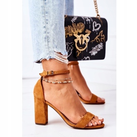 PS1 Sandalias de gamuza en una barra de camello Florence marrón 2