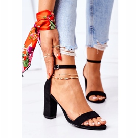 PS1 Sandalias de gamuza Florence negras en una barra negro 2