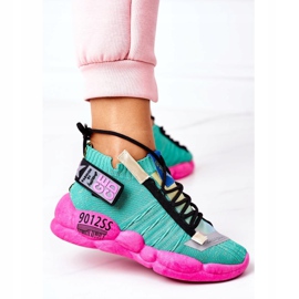 PS1 Zapatos Deportivos De Mujer Zapatillas Green Bubble Tea rosado verde 4