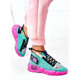 PS1 Zapatos Deportivos De Mujer Zapatillas Green Bubble Tea rosado verde 1