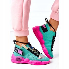 PS1 Zapatos Deportivos De Mujer Zapatillas Green Bubble Tea rosado verde 3