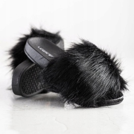 SHELOVET Zapatillas con estilo con piel negro 2