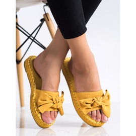 Coura Pantuflas Alpargatas Con Lazo amarillo 3